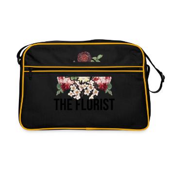 The Florist Graphic Botanical Flowers Gardening Pl - Retro Tasche - Schwarz/Gold - Vorne