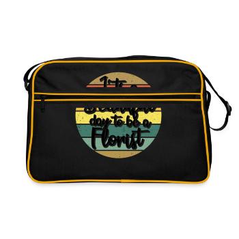 It's A Beautiful Day To Be A Florist Gardener Bota - Retro Tasche - Schwarz/Gold - Vorne