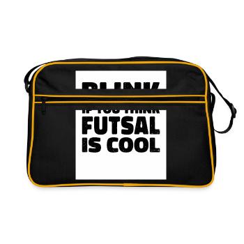 Blink If You Think Fustal Is Cool Soccer Player Fo - Retro Tasche - Schwarz/Gold - Vorne