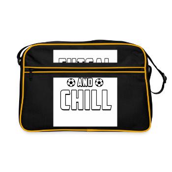 Futsal And Chill Football Player Indoor Soccer Foo - Retro Tasche - Schwarz/Gold - Vorne