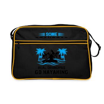 Some Grandpas Play Bingo Real Grandpas Go Kayaking - Retro Tasche - Schwarz/Gold - Vorne