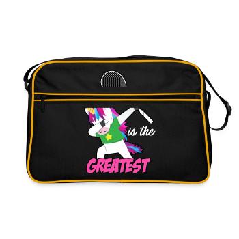 Badminton Is The Greatest Badminton Player Shuttle - Retro Tasche - Schwarz/Gold - Vorne