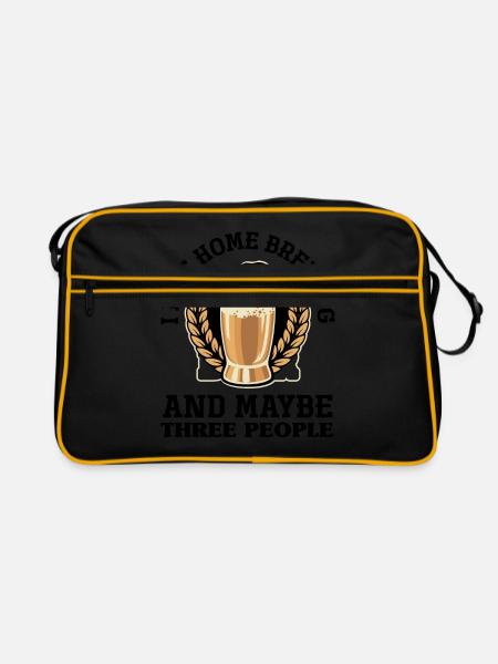 I Like Homebrewing And Maybe Three People Homebrew - Retro Tasche - Schwarz/Gold - Vorne