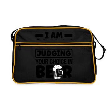 I Am Silently Judging Your Choice In Beer Homebrew - Retro Tasche - Schwarz/Gold - Vorne
