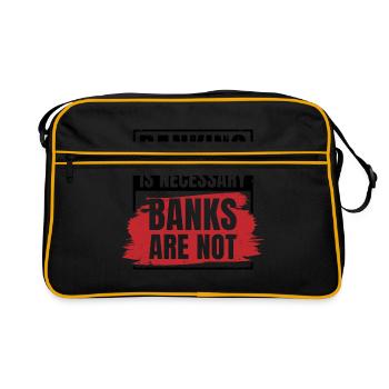 Banking Is Necessary Banks Are Not Banker Employee - Retro Tasche - Schwarz/Gold - Vorne