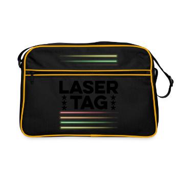 Ask Me About Lasertag Lasergame Phaser Lasertag Pl - Retro Tasche - Schwarz/Gold - Vorne