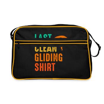 Last Clean Gliding Shirt Paraglider Paragliding Sk - Retro Tasche - Schwarz/Gold - Vorne