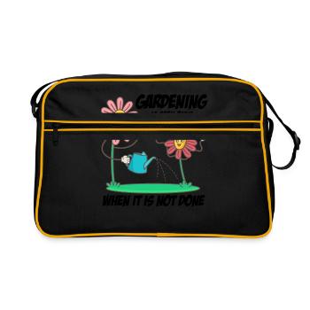 Gardening Is Seen Only When It's Not Done Gardener - Retro Tasche - Schwarz/Gold - Vorne
