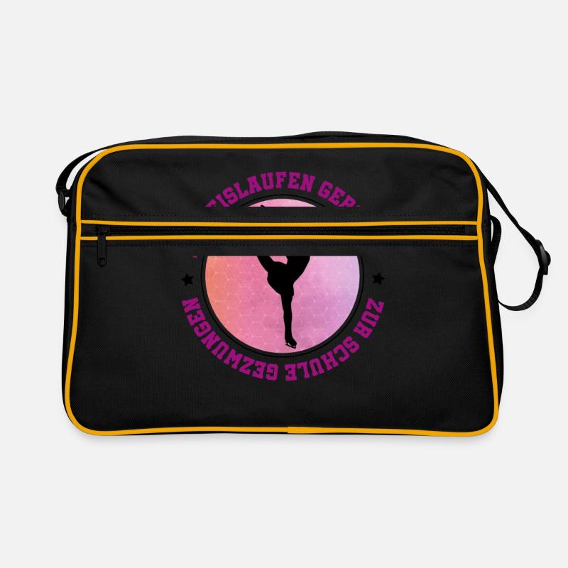 Zum Eislaufen Geboren Zur Schule Gezwungen Eiskuns Retro Tasche