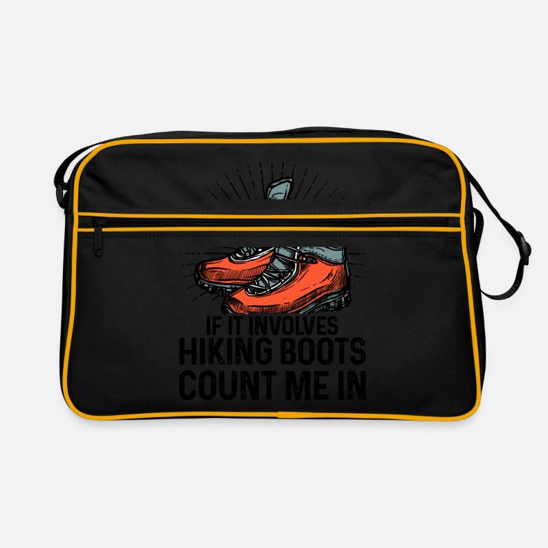 If It Involves Hiking Boots Count Me In Hiking Tre Retro Tasche