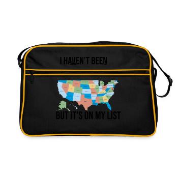 I Haven't Been Everywhere But It's On My List Trek - Retro Tasche - Schwarz/Gold - Vorne