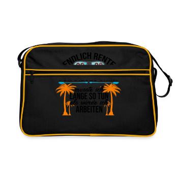 Endlich Rente 2023 Für Dieses Shirt Musste Ich Lan - Retro Tasche - Schwarz/Gold - Vorne