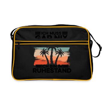 Ich Muss Garnix Ich Bin Im Ruhestand Rentner Rente - Retro Tasche - Schwarz/Gold - Vorne