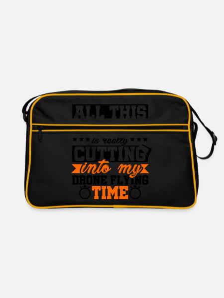 All This Reality Into My Drone Flying Time Quadcop - Retro Bag - black/gold - Front
