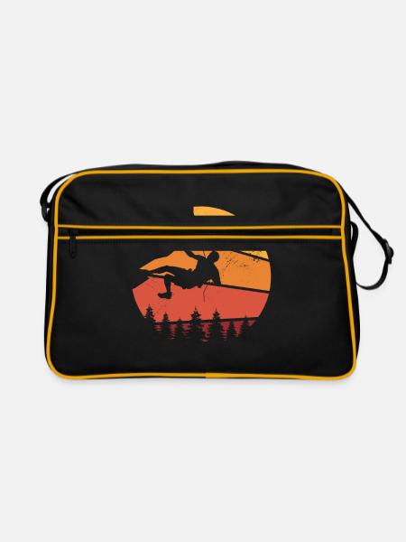 Retro Graphic Climbing Bouldering Rock Climber Mou - Retro Bag - black/gold - Front