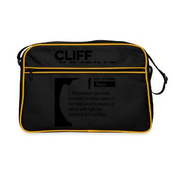 Cliff Jumping Noun Definition Tombstoning Cliff Di - Retro Bag - black/gold - Front