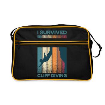 I Survived Cliff Diving Cliff Dive Cliff Jumping T - Retro Bag - black/gold - Front