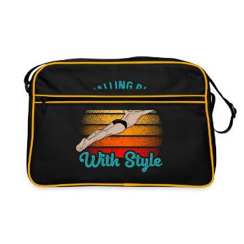 I'm Falling But With Style Cliff Jumping Cliff Div - Retro Bag - black/gold - Front