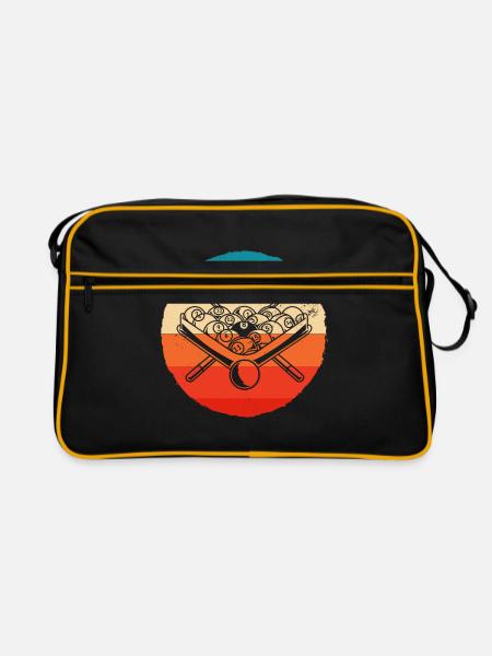 Retro Graphic Pool Billard Snooker Billard Cue 8-B - Retro Bag - black/gold - Front