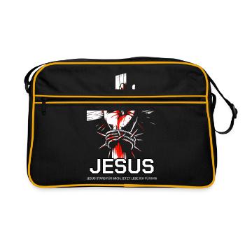 Jesus died for me - Retro Bag - black/gold - Front