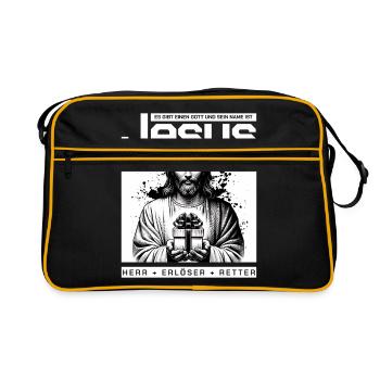 Jésus, Seigneur et Sauveur - Sac Retro - noir/or - Devant