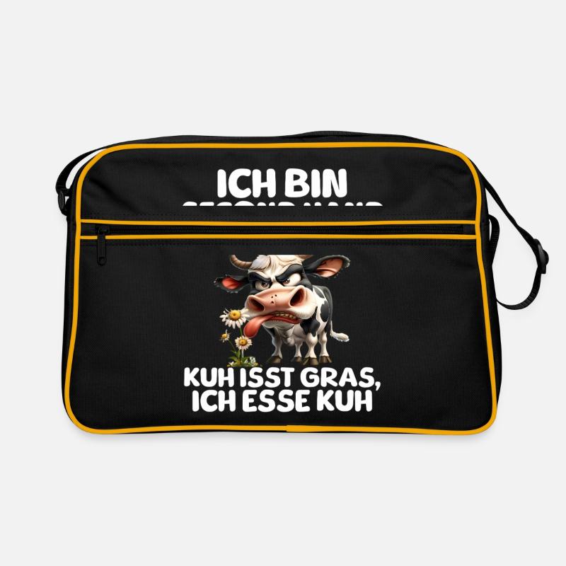 Second Hand Vegetarier - Retro Tasche - Schwarz/Gold