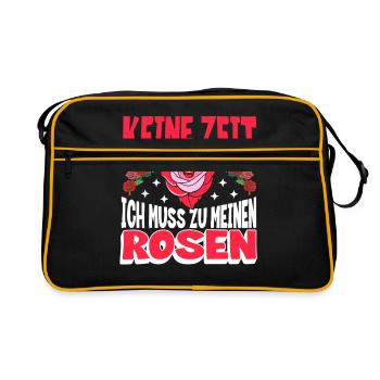 Drôle de jardinier de roses disant conception pour fan de fleurs - Sac Retro - noir/or - Devant