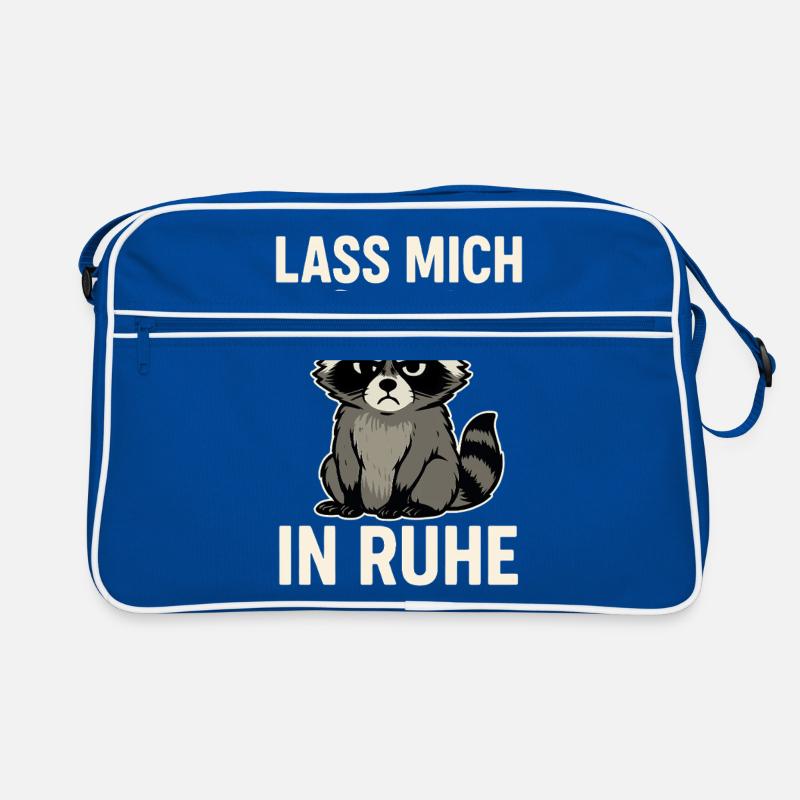 Waschbär mit Spruch – Lass mich in Ruhe Retro Tasche