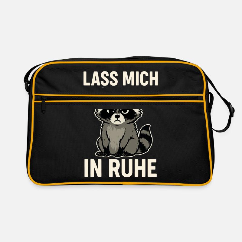 Raton laveur avec le dicton – Laissez-moi tranquille Sac Retro