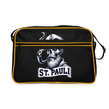 St.Pauli Kiez Hamburg Totenkopf Sankt Pauli - Retro Bag - black/gold - Front
