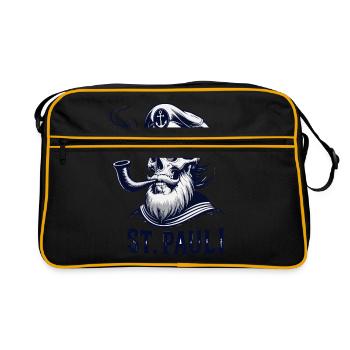 St.Pauli Kiez Hamburg Totenkopf Sankt Pauli - Retro Bag - black/gold - Front