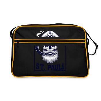 St.Pauli Kiez Hamburg Totenkopf Sankt Pauli - Retro Bag - black/gold - Front
