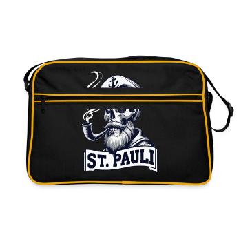St.Pauli Kiez Hamburg Totenkopf Sankt Pauli - Retro Bag - black/gold - Front