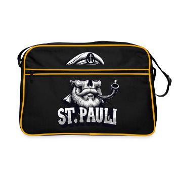 St.Pauli Kiez Hamburg Totenkopf Sankt Pauli - Retro Bag - black/gold - Front
