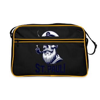 St.Pauli Kiez Hamburg Totenkopf Sankt Pauli - Retro Bag - black/gold - Front