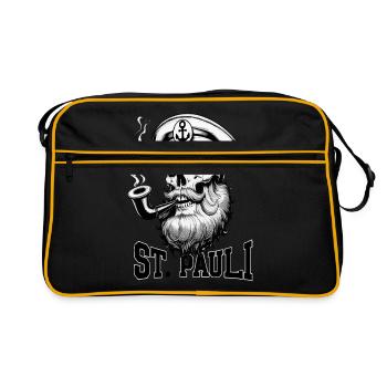 St.Pauli Kiez Hamburg Totenkopf Sankt Pauli - Retro Bag - black/gold - Front