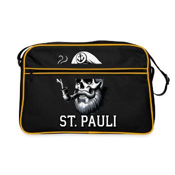 St.Pauli Kiez Hamburg Totenkopf Sankt Pauli - Retro Bag - black/gold - Front