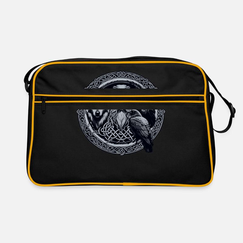 Odin Wikinger Valhalla Vikinger Hammer Thor Odin - Retro Tasche - Schwarz/Gold