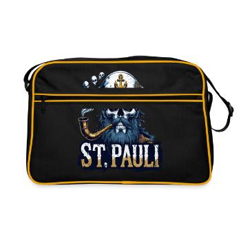 St.Pauli Kiez Hamburg Totenkopf Sankt Pauli - Retro Bag - black/gold - Front