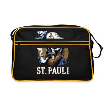 St.Pauli Kiez Hamburg Totenkopf Sankt Pauli - Retro Bag - black/gold - Front