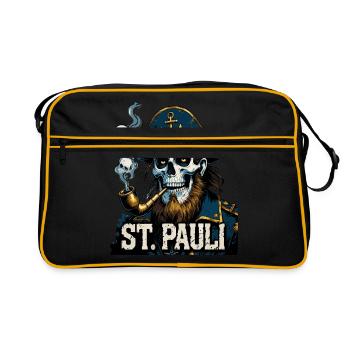 St.Pauli Kiez Hamburg Totenkopf Sankt Pauli - Retro Bag - black/gold - Front