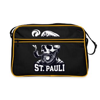 St.Pauli Kiez Hamburg Totenkopf Sankt Pauli - Retro Bag - black/gold - Front