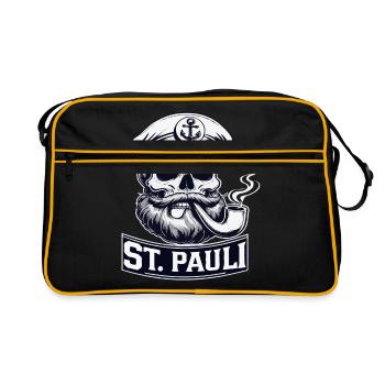 St.Pauli Kiez Hamburg Totenkopf Sankt Pauli - Retro Bag - black/gold - Front