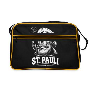 St.Pauli Kiez Hamburg Totenkopf Sankt Pauli - Retro Bag - black/gold - Front