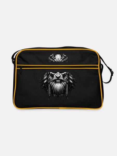 Mythologie nordique Viking Guerrier Valhalla - Sac Retro - noir/or - Devant