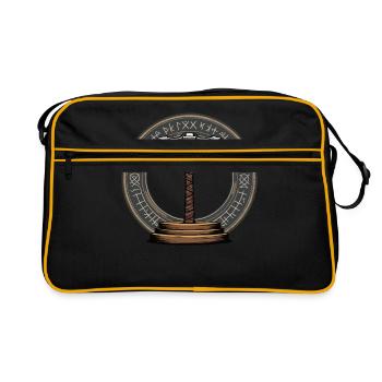 Wikinger Hammer Krieger Walhalla Runenkreis Thor - Retro Tasche - Schwarz/Gold - Vorne
