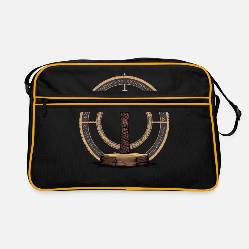Viking Hammer Warrior Valhalla Runic Circle Thor Retro Bag
