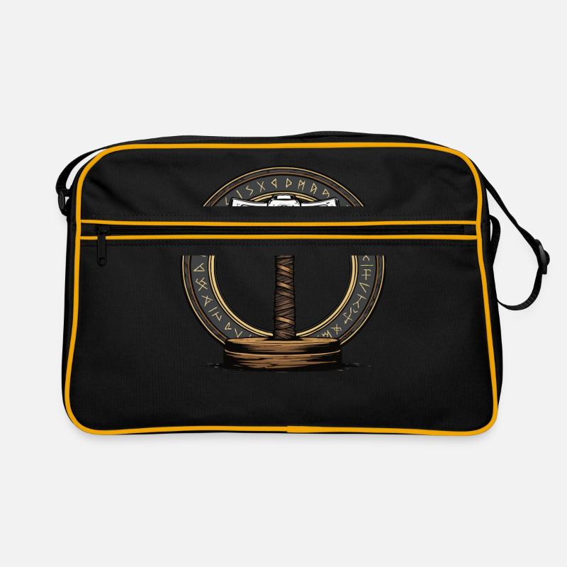 Viking Hammer Warrior Valhalla Runic Circle Thor Retro Bag