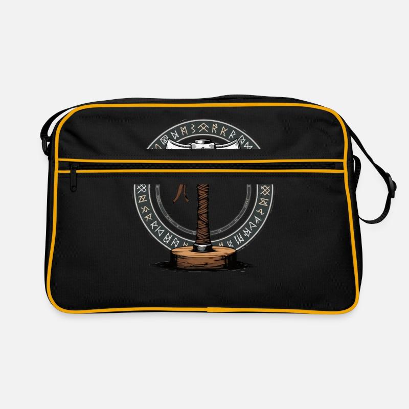 Wikinger Hammer Krieger Walhalla Runenkreis Thor Retro Tasche