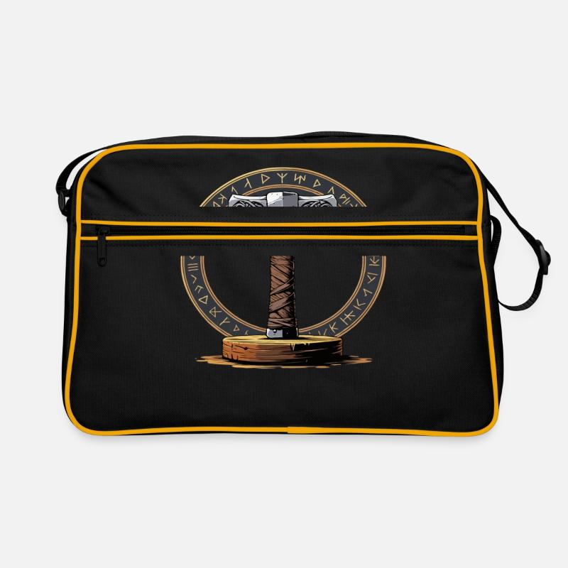 Viking Hammer Warrior Valhalla Runic Circle Thor Retro Bag